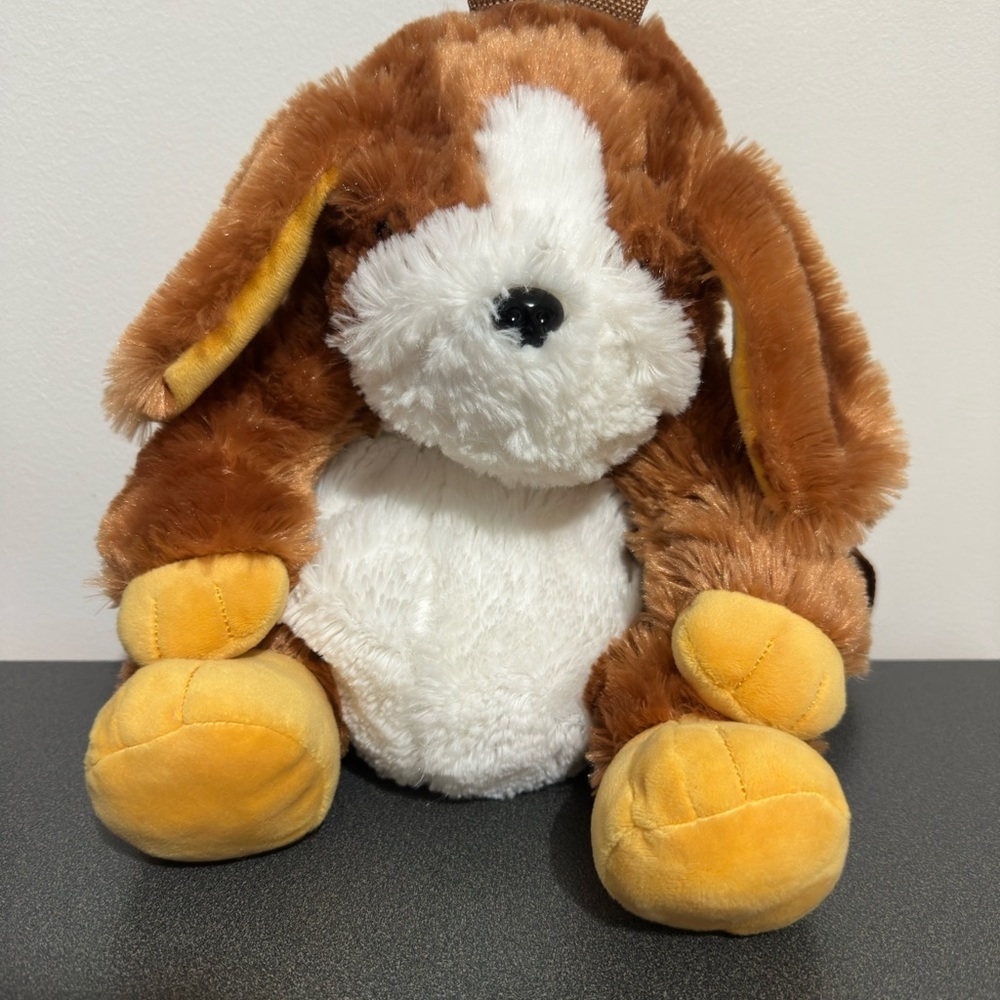 Brown and White Plush Dog Toy